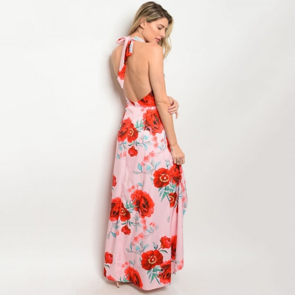 ✨NEW✨ Pink Floral Maxi Dress - Picture 2 of 4